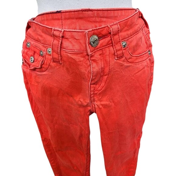 True Religion Red Legging Skinny Jeans Embellished Size 24 - Picture 2 of 9